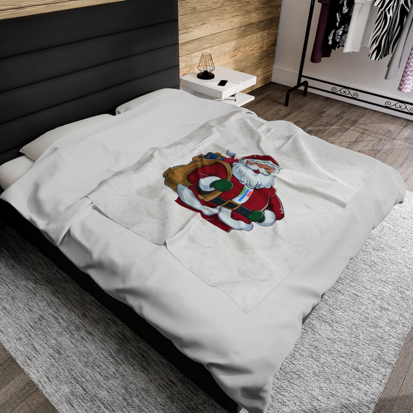 Festive Santa Plush Blanket - Perfect Holiday Cozy Throw