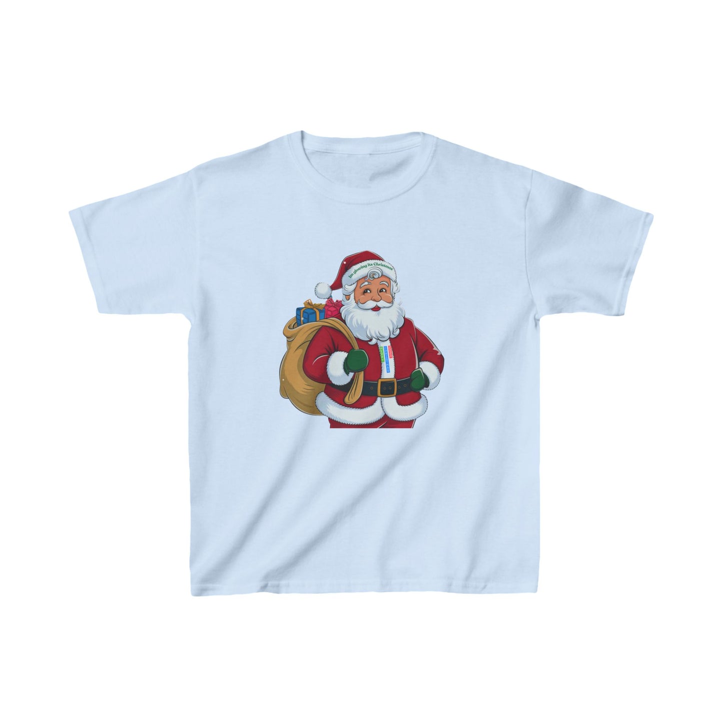 Santa Claus Kids Heavy Cotton™ Tee – Perfect for Christmas Celebrations