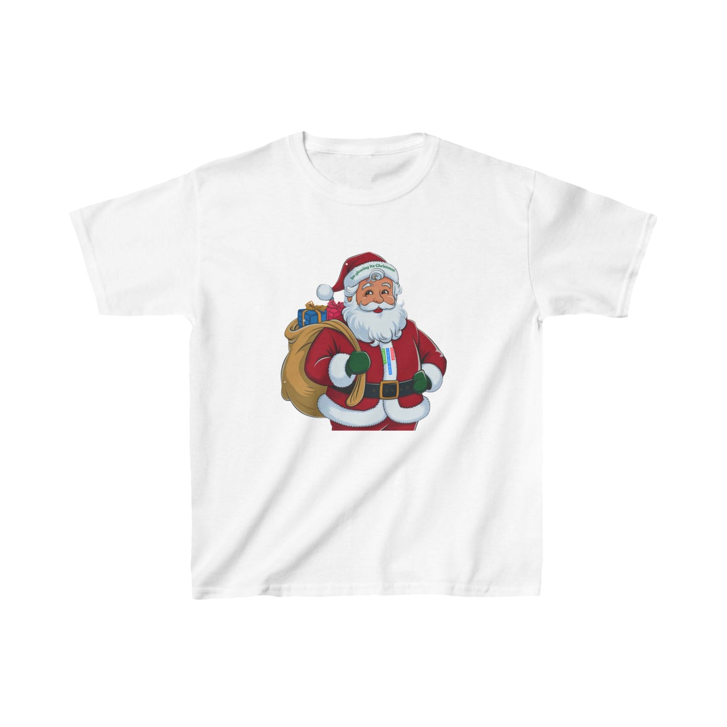 Santa Claus Kids Heavy Cotton™ Tee – Perfect for Christmas Celebrations